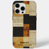 Elegant Earth Tones Grid – Zwart en Oker Harmonie Case-Mate iPhone Case (Achterkant)