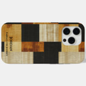 Elegant Earth Tones Grid – Zwart en Oker Harmonie Case-Mate iPhone Case (Achterkant (horizontaal))