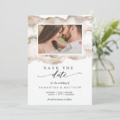 Elegant Earth Tones Waterverf Foto Opslaan De Datu Save The Date (Staand voorkant)