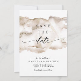 Elegant, Earth Tones Waterverf Save The Date