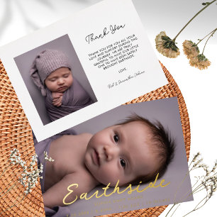 Elegant Earthside Script-Baby Aankondiging
