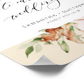 Elegant Earthy Blooms Beige Weddenschap Welkomstbo Poster (Hoek)