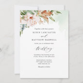 Elegant Earthy Blooms en Sage Green Wedding Invit Kaart (Voorkant)