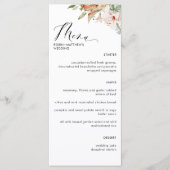 Elegant Earthy Blooms en Sage Green Wedding Menu (Voorkant)