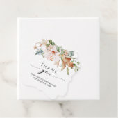 Elegant Earthy Blooms Floral Weddenschap Bedankt Bedankjes Labels (In situ)