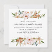 Elegant Earthy Blooms Sage White Square Weddenscha Kaart (Voorkant)