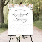 Elegant Earthy Blooms, Unplugged Ceremony Sign Poster