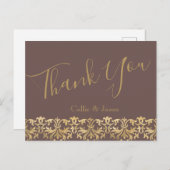 Elegant Earthy Brown and Gold Wedding Hartelijk da Briefkaart (Voorkant / Achterkant)