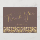 Elegant Earthy Brown and Gold Wedding Hartelijk da Briefkaart (Voorkant)