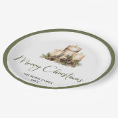 Elegant Earthy Christmas Custom Family Name Boho Papieren Bordje (Gekanteld)