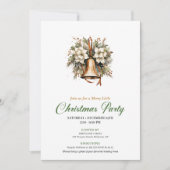 Elegant Earthy Colors Christmas Bell Invitation Kaart (Voorkant)