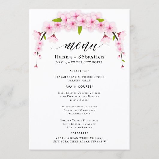 Elegant Earthy Greenery Watercolor Wedding Menu (Voorkant)