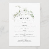 Elegant Earthy Greenery Waterverf Wedding Menu (Voorkant)