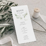 Elegant Earthy Greenery Waterverf Wedding Menu<br><div class="desc">De mooie en delicate waterverf grijs past dit elegante menu aan dat volledig aanpasbaar is.De achterzijde biedt meer groen en ruimte om indien nodig extra details toe te voegen. Ideaal voor elke mooie gebeurtenis. Dit is een deel van mijn collectie genaamd 'Aardse Greenery'.</div>