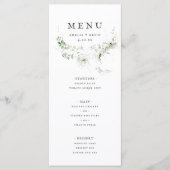 Elegant Earthy Greenery Waterverf Wedding Menu (Voorkant)