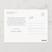 Elegant Earthy Greenery Waterverf Wedding Photo T Briefkaart (Achterkant)