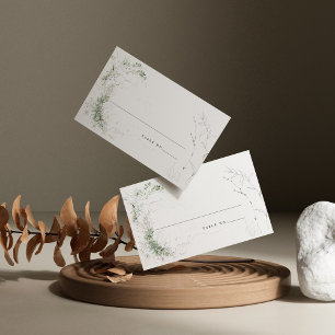 Elegant Earthy Greenery Waterverf Wedding Plaatskaartje