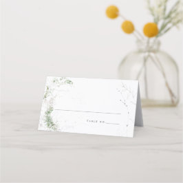 Elegant Earthy Greenery Waterverf Wedding Place C Plaatskaartje