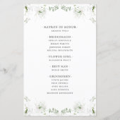 Elegant Earthy Greenery Waterverf Wedding Programm (Achterkant)