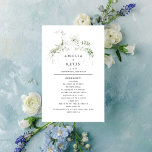 Elegant Earthy Greenery Waterverf Wedding Programm<br><div class="desc">De mooie en delicate waterverf groen past dit elegante programma aan dat volledig aanpasbaar is.De achterzijde biedt meer groen en ruimte om zo nodig extra informatie toe te voegen. Ideaal voor elke mooie gebeurtenis. Dit is een deel van mijn collectie genaamd 'Aardse Greenery'.</div>