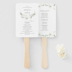 Elegant Earthy Greenery Waterverf Wedding Programm Handwaaier