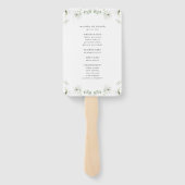 Elegant Earthy Greenery Waterverf Wedding Programm Handwaaier (Achterkant)