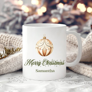 Elegant earthy Nordic neutral style custom name  Koffiemok