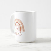 Elegant Earthy Tone Boho Rainbow Tunt Coffee Mok (Voorkant links)