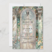 Elegant Earthy Tones Watercolor Wedding Monogram Kaart (Voorkant)