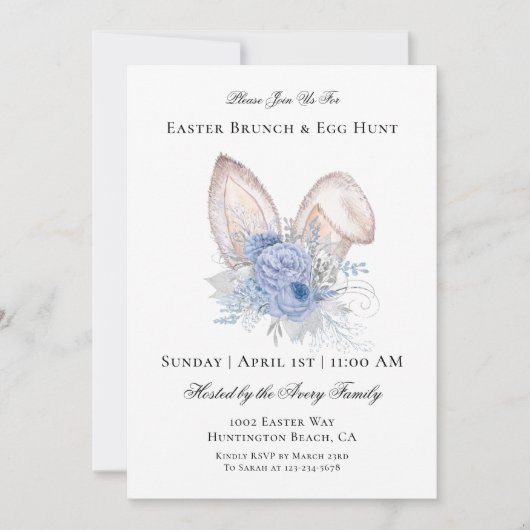 Elegant Easter Brunch Egg Hunt Kaart (Voorkant)