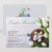 Elegant Easter Brunch Floral Tulips Kaart (Voorkant / Achterkant)