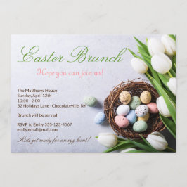 Elegant Easter Brunch Floral Tulips Kaart