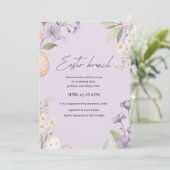 Elegant Easter Brunch | Pastel Floral Spring Kaart (Staand voorkant)