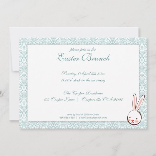 Elegant Easter Brunch Uitnodiging (Voorkant)