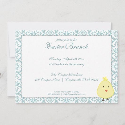 Elegant Easter Brunch Uitnodiging (Voorkant)