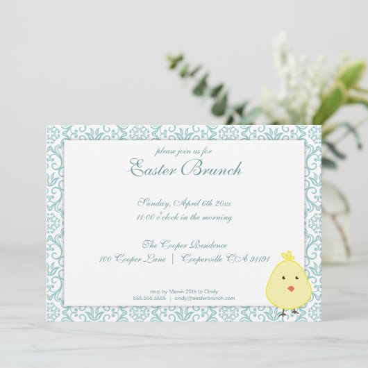 Elegant Easter Brunch Uitnodiging (Staand voorkant)