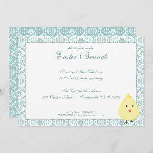 Elegant Easter Brunch Uitnodiging (Voorkant / Achterkant)