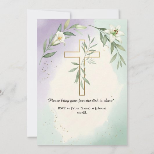 Elegant Easter Brunch Uitnodiging (Achterkant)