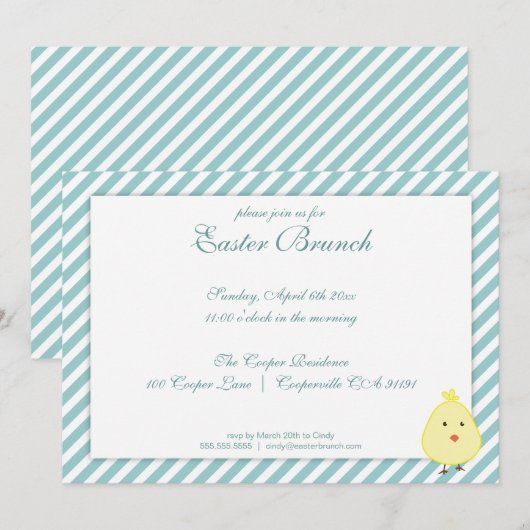 Elegant Easter Brunch Uitnodiging (Voorkant / Achterkant)