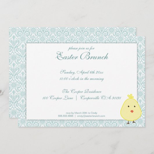 Elegant Easter Brunch Uitnodiging (Voorkant / Achterkant)