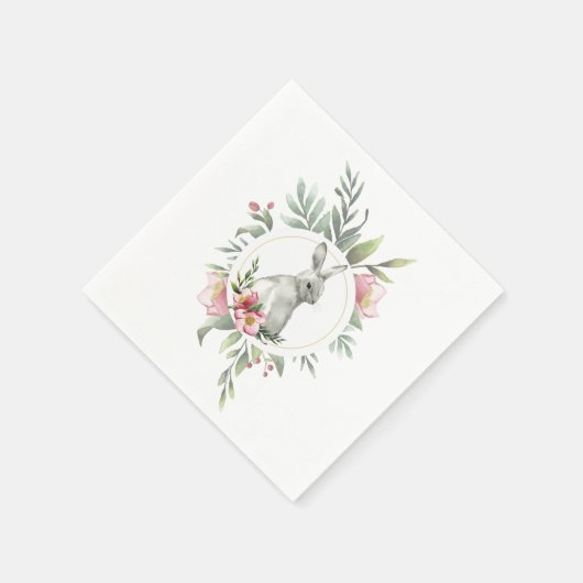 Elegant Easter Bunny Floral ontwerp Servet (Hoek)