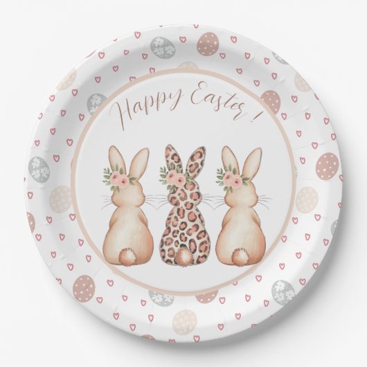 Elegant Easter Bunny op maat Papieren Bordje (Voorkant)