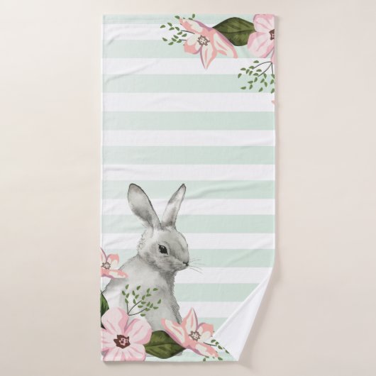 Elegant Easter Bunny striped Bad Handdoek (Badhanddoek)