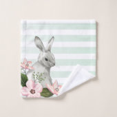 Elegant Easter Bunny striped Bad Handdoek (Wasdoekje)