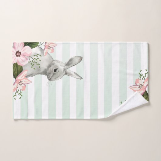 Elegant Easter Bunny striped Bad Handdoek (Handdoek)
