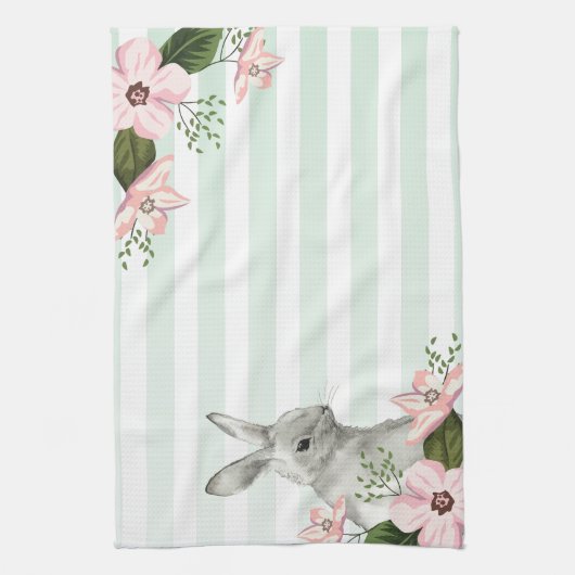 Elegant Easter Bunny striped Theedoek (Verticaal)