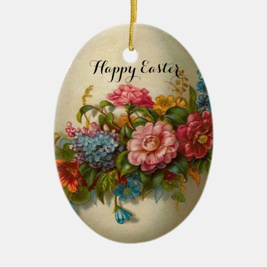 ELEGANT EASTER EASTER MET KLEURSTROMEN KERAMISCH ORNAMENT (Voorkant)