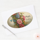 ELEGANT EASTER EASTER MET KLEURSTROMEN OVALE STICKER (Envelop)