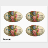ELEGANT EASTER EASTER MET KLEURSTROMEN OVALE STICKER (Vel)