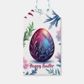 Elegant Easter Egg Botanical Art Cadeaulabel (Voorkant)